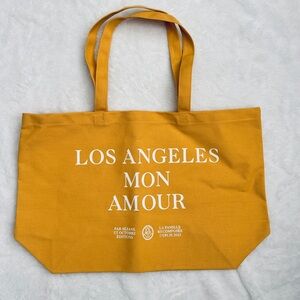 Sezane Paris yellow Canvas Tote Bag/ Los Angeles/ New